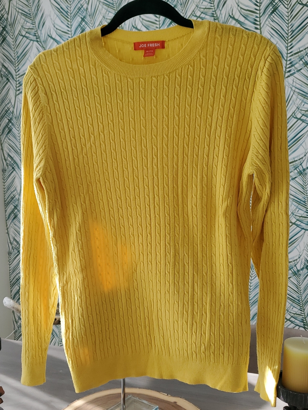 Joe Fresh- Sunny Yellow Cable Knit Lightweight Sweater Like New- Sz.XL